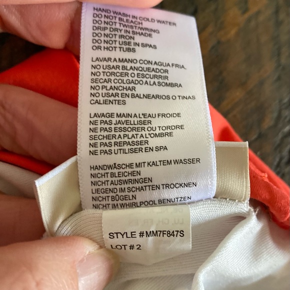 Michael Kors MK Charm Logo Orange Halter Tankini Swimsuit 2pc Set - Picture 11 of 13